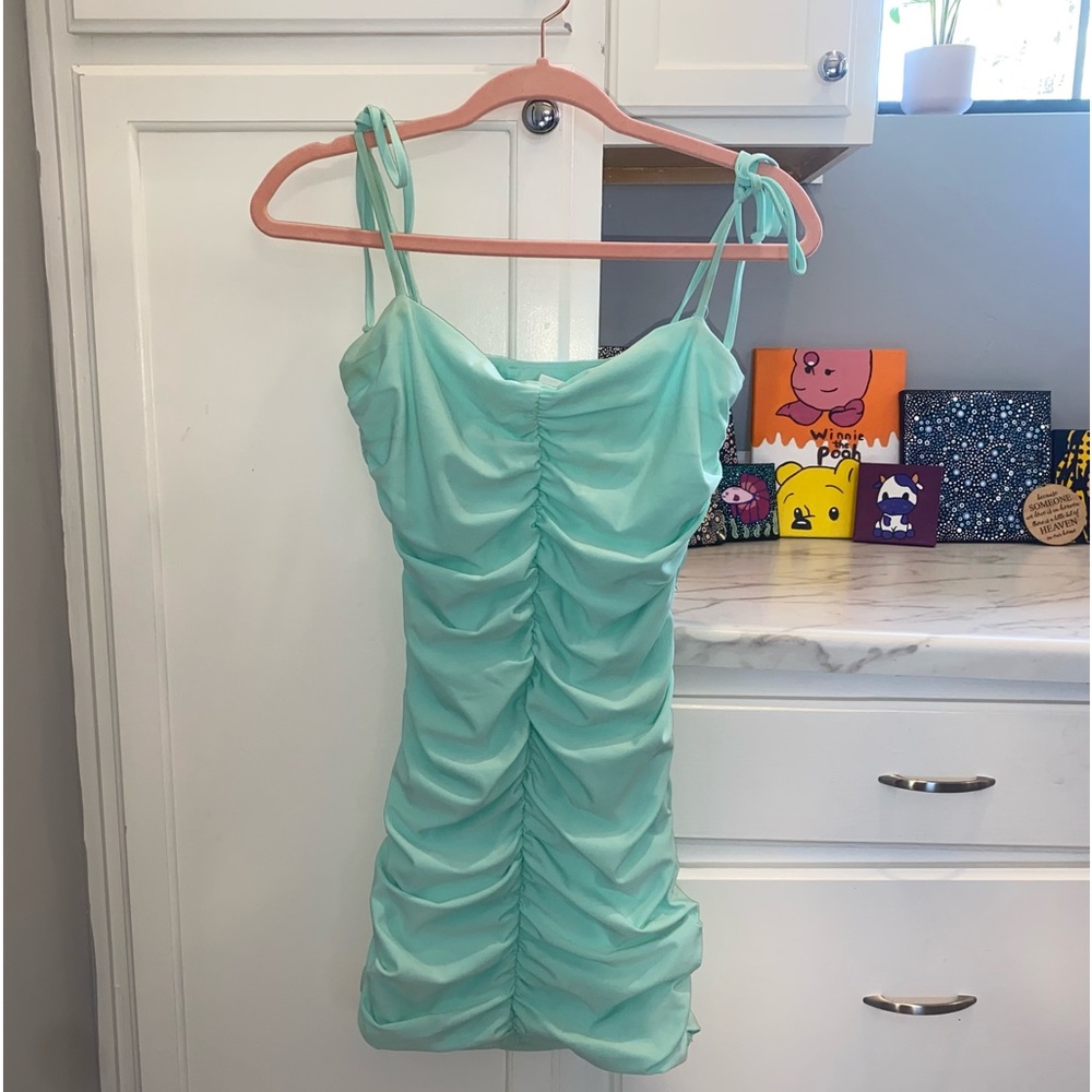 Blue Scrunched Mini Dress! :)